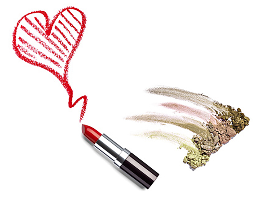 Lippenstift und Lidschatten