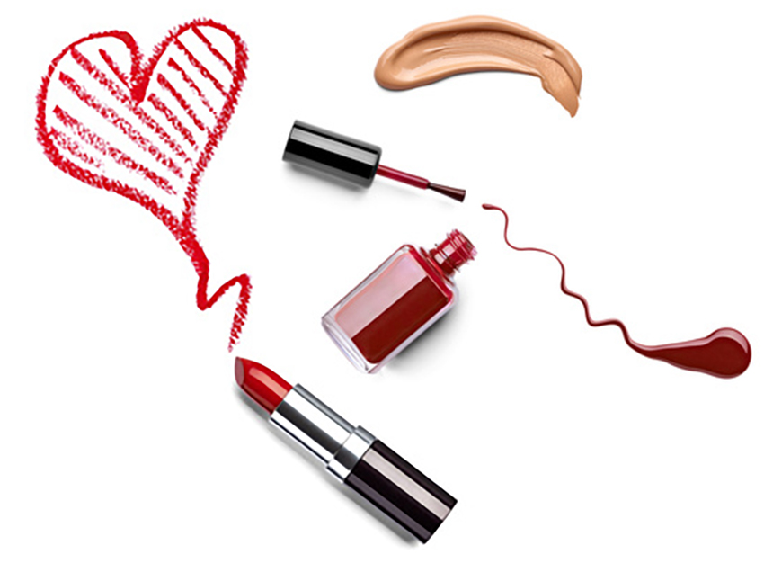 Lippenstift und Nagellack